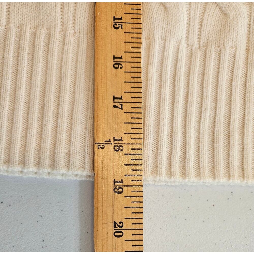 Quince 100% Mongolian Cashmere Cable Knit Sweater Ivory Cream Cropped XS - Picture 7 of 7